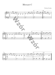 Łatwy menuet w C-dur – utwór dla początkujących (PDF)